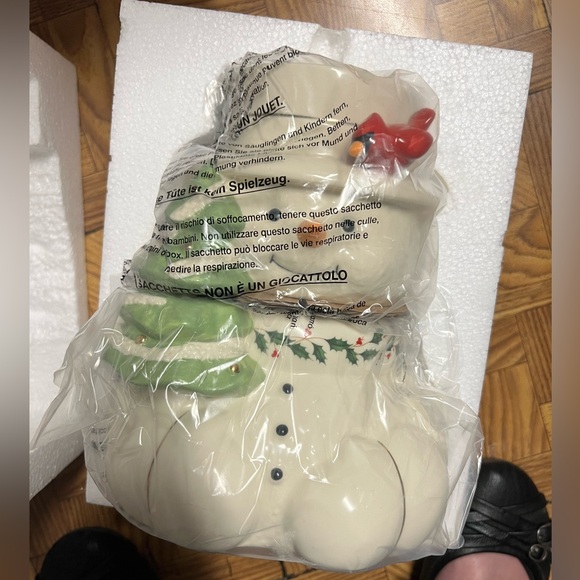 Lenox Happy Holly Days Snowman Cookie Jar - Picture 2 of 5